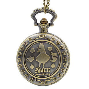 拾壹纪「爱丽丝的茶会」简约日系可爱复古怀表长款项链毛衣链礼物