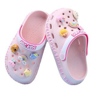 儿童洞洞鞋女童拖鞋夏季新款公主防滑沙滩鞋宝宝女孩大童外穿凉拖