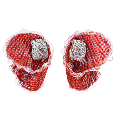 【新款】ATRIAL SENSING红色优雅夸张耳钉耳环高级感耳饰礼物