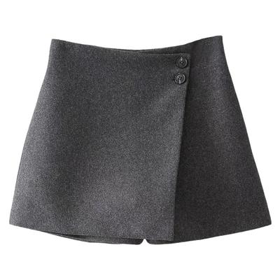 高腰显瘦百搭短裤毛呢短裤