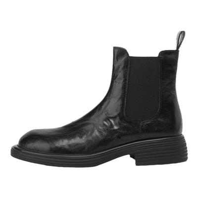 St&Sat/星期六羊皮加绒英伦马丁靴25年秋冬圆头时装靴短筒短靴女