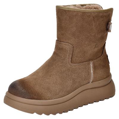 四起哥2025秋冬新款牛皮厚绒靴