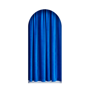 克莱因蓝试衣间门帘定制高档服装店丝绒窗帘布免打孔遮挡帘网红色