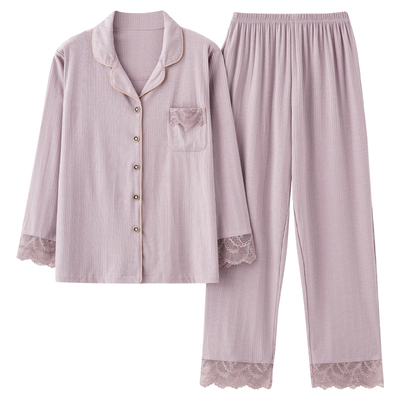 佳韵腾春秋柔软莫代尔开衫睡衣女