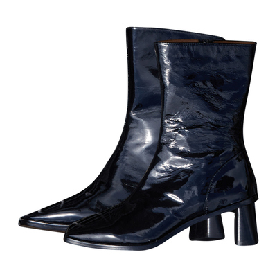 Le'Murmure进口漆皮方头时装靴