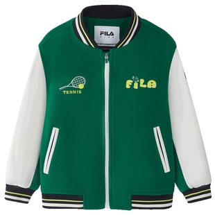 FILA斐乐儿童童装外套2026年春季新款男童小童户外运动加绒棒球服