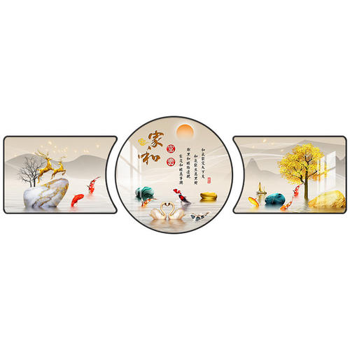 包安装沙发背景墙挂画寓意好现代简约三联新款高档大气客厅装饰画