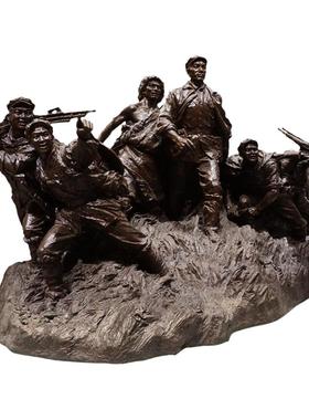 大型红军群雕长征精神不畏玻璃钢