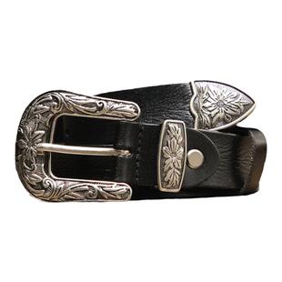 皮轩阁vintage复古金属扣配饰装饰百搭ins风大银扣女士腰带皮带女