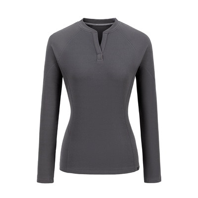 美力城长袖T恤绒感内搭上衣V领修身显瘦百搭打底衫女士X007