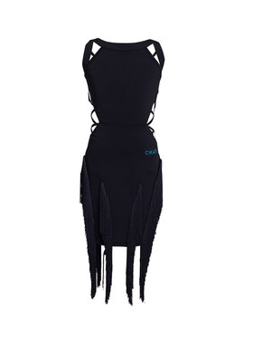 茜卡索拉丁舞服女童流苏连衣裙