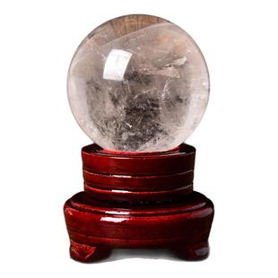 天然白水晶球摆件白色玄关客厅家居原石打磨支持鉴定送礼工厂直销