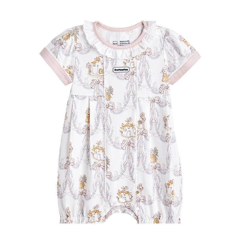Domiamia哆咪呀宝宝爬服ins风婴儿服薄款夏季衣服女童短袖连体衣