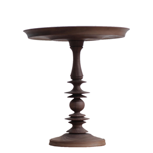 imooo原创家居法式复古蛋糕托盘装饰摆件实木高脚托盘香薰蜡烛台