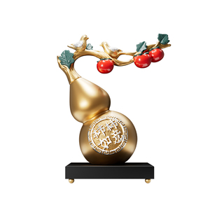 招财鹿葫芦电视机柜摆件客厅轻奢高档2026新款入户玄关酒柜装饰品