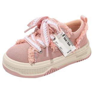 天美意童鞋儿童帆布鞋春秋季新款宝宝防滑板鞋儿童鞋子中大童