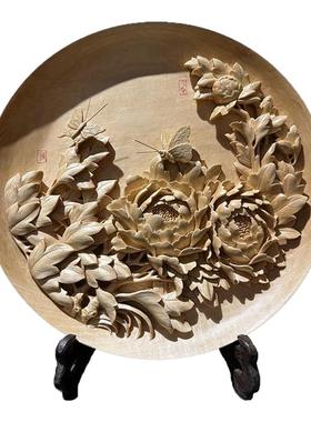 周先荣牡丹摆件圆形礼赠定制