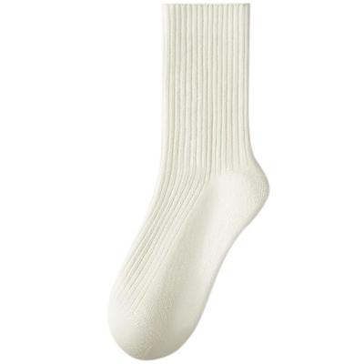 袜子女中筒袜棉袜抗菌防臭秋冬季保暖吸汗透气加厚双针袜女士长袜