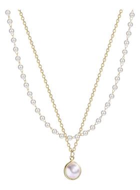 韩国轻奢复古ins风双层珍珠项链女气质高级感锁骨链网红配饰