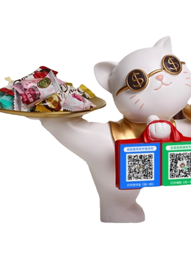 开业礼物招财猫收款二维码收纳
