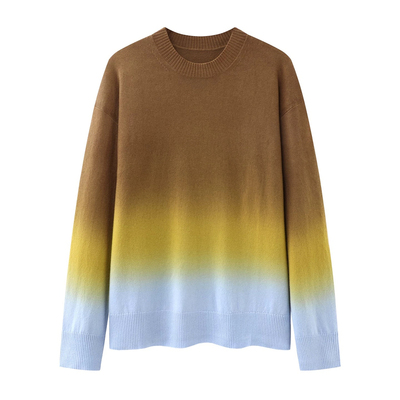 JN2025冬季新款渐变色圆领针织衫