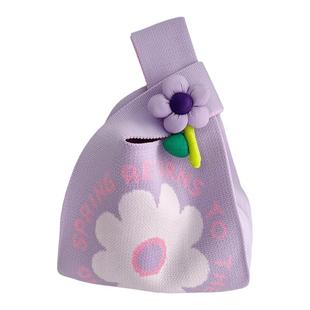 三八节礼品袋花朵手提针织包女神节伴手礼礼物收纳袋结婚手拎女包