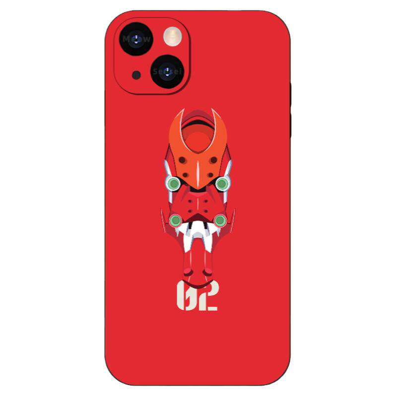 二号机X福音战士EVA创意简约手机壳适配iPhone14液态硅胶13华为oppo小米vivo苹果15ProMax动漫12
