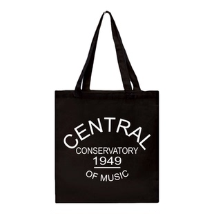 新品休闲字母CCOM帆布包单肩帆布袋纪念品央音手提有拉链定制