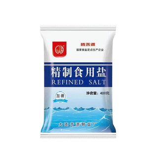 中盐五岛腾禾源加碘精制食用盐400克袋整箱商用炒菜调味食用细盐