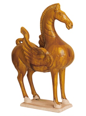 中式仿古陶瓷天马摆件家居装饰品