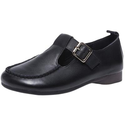 真皮软底休闲皮鞋春秋款妈妈鞋