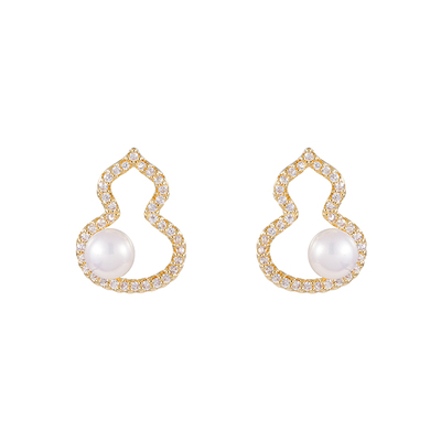 天然珍珠葫芦无耳洞无痛耳夹耳钉