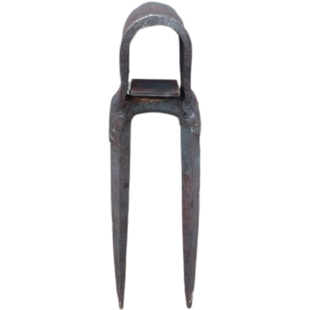 手工锻打二齿锄头挖地两齿锄头锰钢老式农用开荒挖土2齿耙子扁锄