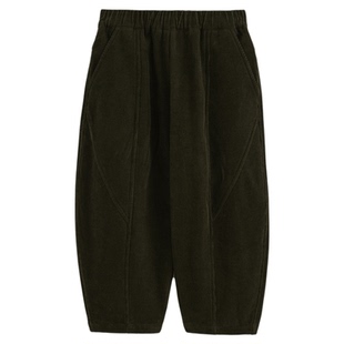 砚台家童装女童复古灯芯绒休闲裤2025儿童冬季新款加绒纯棉直筒裤