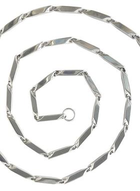 白金色钛钢锁骨链男生潮流毛衣链