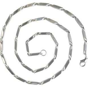 项链闪亮白金色简约韩版钛钢项链锁骨链时尚链子粗细长短齐全男生