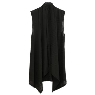 潮流薄款无袖开衫马甲