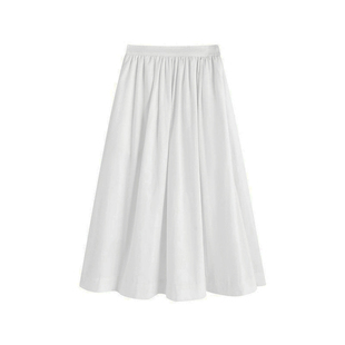 白色休闲半身裙女秋季新款胖mm大码梨型身材显瘦中长款a字伞裙子