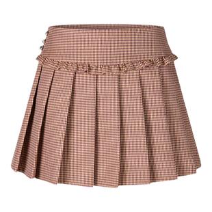 HERLIAN 秋季新品女士千鸟格百褶短裙