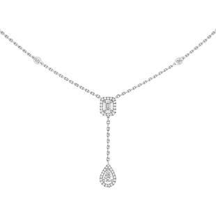 【新年礼物】MESSIKA/梅西卡My Twin 18K白金钻石领带式项链