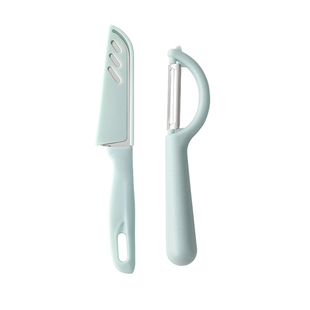 不锈钢水果刀两件套家用便携式小刀宿舍厨房多功能瓜果削皮刀锋利