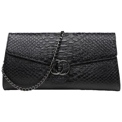 真皮手拿包女士气质高档鳄鱼纹