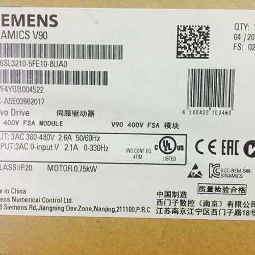 议价6SL3210-5FE10-8UF0 V90伺服驱动器0.75KW 6SL321O-5FE1O-8UF
