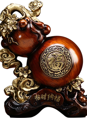 复古仿古铜纹树脂葫芦摆件
