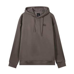 安踏连帽卫衣男款复古咖色宽松潮流帽衫官网旗舰加绒运动休闲上衣