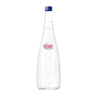 evian依云官方旗舰店天然矿泉水330ml*6高端玻璃瓶气泡水