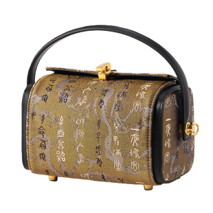 2025年新中式蜀锦复古甲骨文枕头包包单肩斜挎包母亲节送长辈礼品