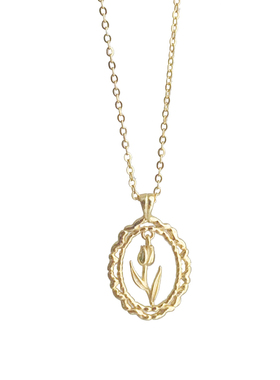 复古郁金香毛衣链苏茉纯银女