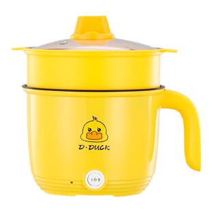 小黄鸭电煮锅陶晶不粘锅宿舍电煮锅蒸煮炒一体多功能电热锅煮面锅