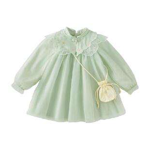 戴维贝拉儿童连衣裙2026春秋新款女童汉服裙子中大童公主裙